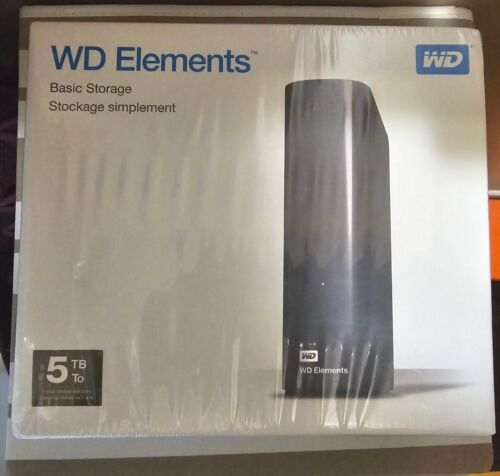 WD Elements Desktop External Hard Drive 5TB USB 3.0 - Black (wdbwlg0050hbk-0b) - Picture 1 of 3