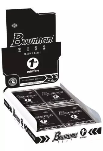 2022 Bowman 1st Ed Baseball Hobby Box 24 Packs Foil Parallels & Chrome Autos