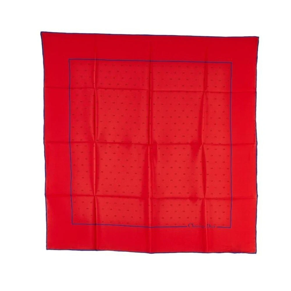 Christian Dior foulard carré soie 25x25 pouces soie rouge 04924a