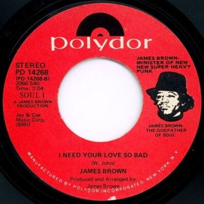James Brown Reality / I Need Your Love So Bad Vinyl Single 7inch Polydor