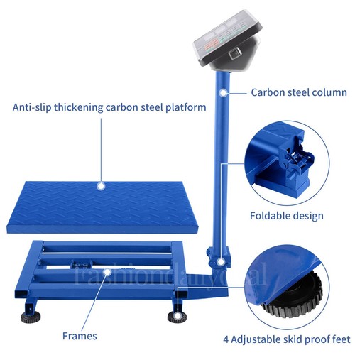 Digital Heavy Duty Platform Industrial Scale 300KG/660lb Backlit LCD Display UK | eBay UK