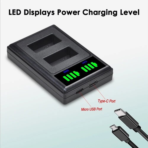 2X EN-EL20 Battery +Dual LED Charger for Nikon EN-EL20a 1 V3 Coolpix P950 Camera - Picture 3 of 5