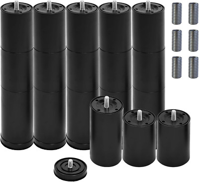 12'' Adjustable Bed Legs M8 Thread for Heavy Duty Furniture - 6 Pack