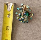 VINTAGE JUDY LEE GLAM GREEN RHINESTONE PIN BROOCH AND CLIP ON EARRING SET — photo 9