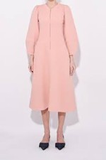 ULLA JOHNSON ELORA TERRY BALLOON SLEEVE DRESS NWT PINK ZIP
