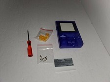 Clear Purple Full Housing Case Shell for Gameboy Pocket Buttons Glass Screen R9