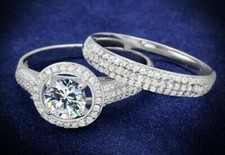 Round Cut 2.70 Ct Lab-Created White Diamond Engagement Ring 925 Sterling Silver