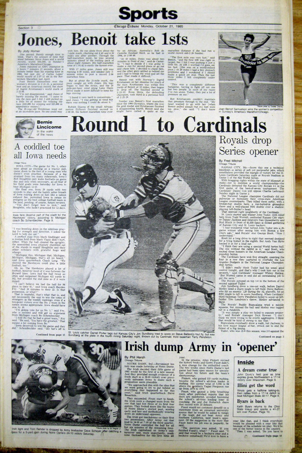 6 1985 newspapers KANSAS CITY ROYALS win BASEBALL WORLD SERIES vs St Louis Cards eBay