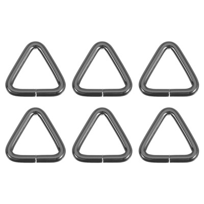 6 Stück Metall Dreieck Ring Schnalle, 1'' Gürtelverschluss Verbinder, Dunkelgrau