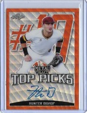 2019 Leaf Metal HUNTER BISHOP Top Picks Orange Wave Prismatic Auto RC 3/3 Giants