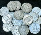 (Lot of 10) Franklin Half Dollars 90% Silver Coins All Full Dates 1948-1963
