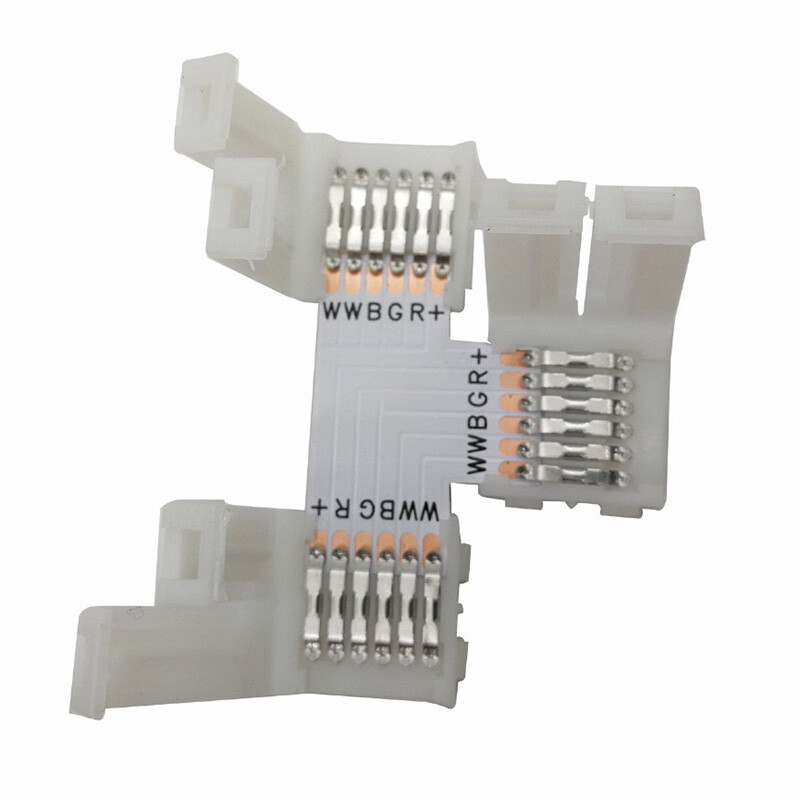 L Shape RGBWW 12mm 6 Pin RGB CCT LED Strip Connectors – Magic LEDPro