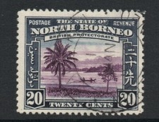 North Borneo 1939 20c Violet & slate-blue SG 312 Fine used.