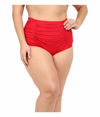 La Blanca Ruched Shirred Full Coverage Tummy Control Red Bottom~LB6BA99W $71