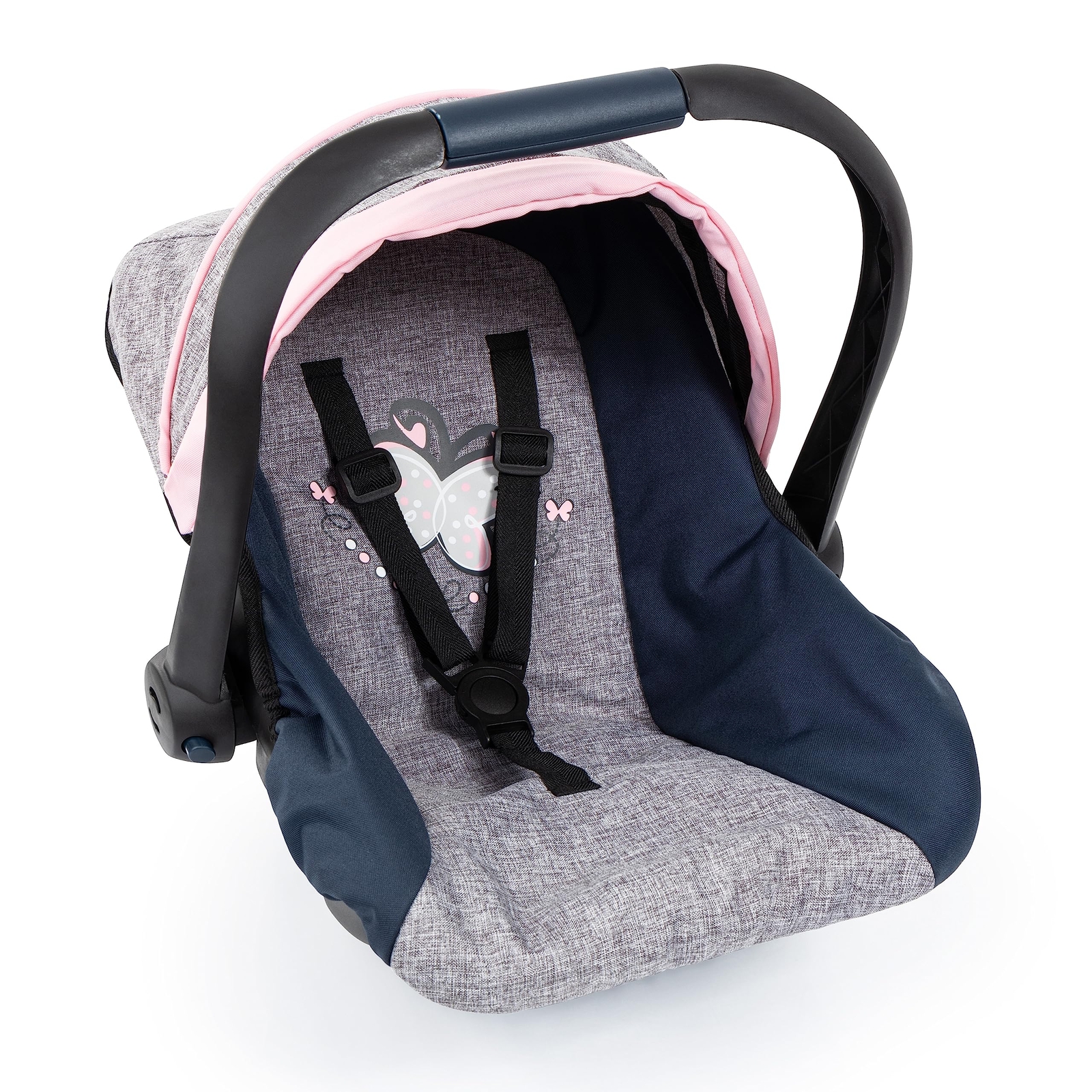 Bayer Design 67927AA Deluxe Car Seat autostoeltje voor poppen, roze, zwart, ster