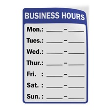 Vertical Vinyl Stickers Business Hours Mon: Tue: Wed: Thur: Fri : Sat : Sun :
