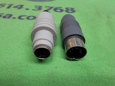 LOT OF 2 - Keyboard Adapter PS2 to AT Mini-Din 6-Pin Female to DIN-5-Male NC