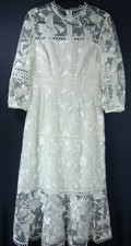 NEW Ted Baker Tabii Tiered Lace Midi Dress Natural Ivory - 3 US 8 D5471