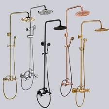 Bathroom Shower Faucet Set 8"Rain Shower Head W/ Brass Handheld Shower hwzh414