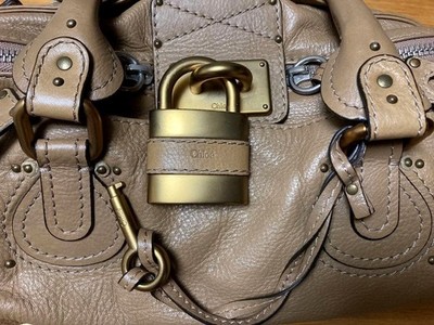 Chloe Paddington Beige Light Brown Leather Handbag Satchel Vintagw