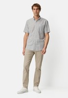 camel active Herren Kurzarmhemd Mit Kontrastdetails Offwhite, Menswear-S