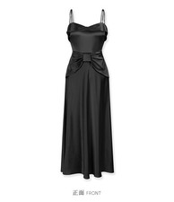 Women Doen Acetate Blend Embellished Backless A-line Mdii Dress
