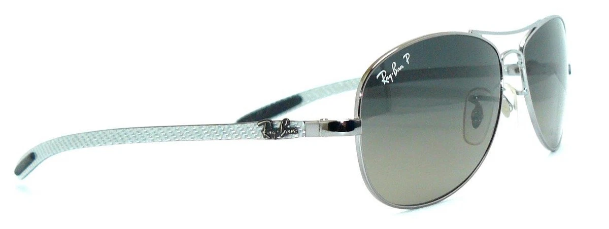 Ray Ban SONNENBRILLE GRAU BLAU POLARISIERT 8301 CARBON COCKPIT PILOT 8403 TECH L