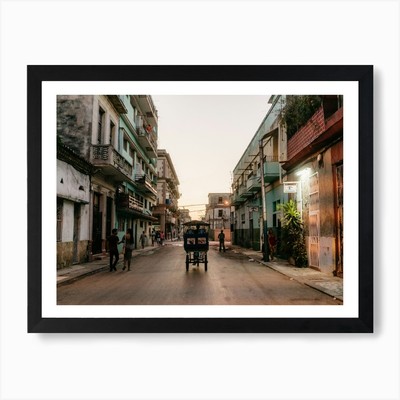 Havanna Stadt Tuk Tuk, Kuba Kunstdruck gerahmt Wandbild Poster Leinwanddruck Bild