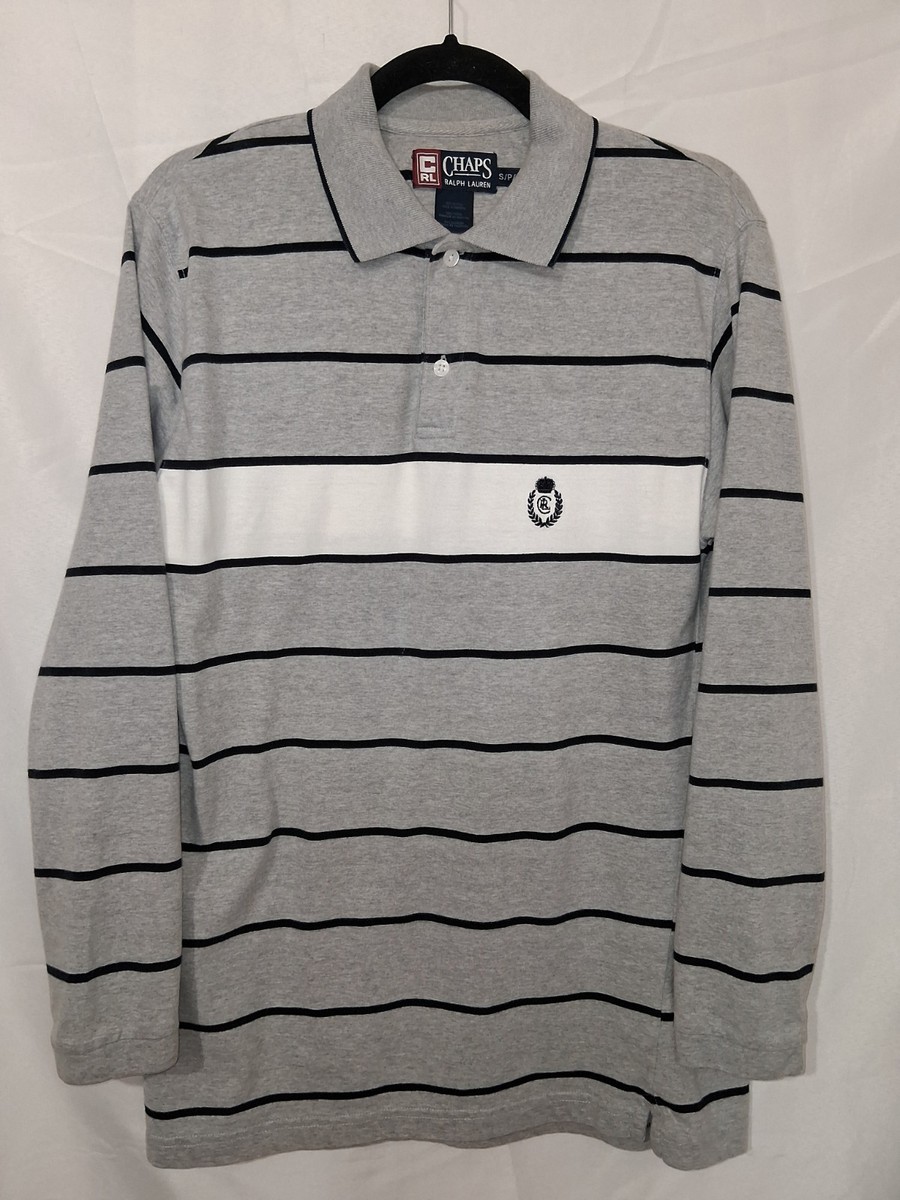 Vintage 90s Y2K Chaps Ralph Lauren Polo Shirt Mens Small Gray