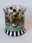 Vintage Mackenzie Childs Circus Old Fashioned Glass Rocks Whisky Barware READ