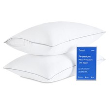 Pillow Protectors with Zipper King Size, Premium Soft 100 Long-Staple Cotton...