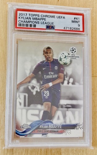 Topps Chrome UEFA Champions League Kylian Mbappe RC Base #41 PSG PSA 9