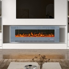 Wide Screen 60" LED Fire Electric Fireplace Inset/Freestand/Wall Mounted Heater