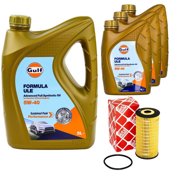 MotoröL Set Gulf Formula ULE 5W-40 8 Liter + ÖLfilter FüR Opel Vivaro Kasten-image