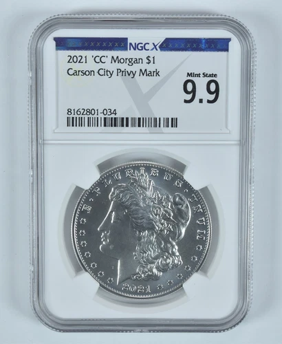 2021-'CC' Privy Morgan Silver Dollar Mint State 9.9 NGC X NGCX *4374