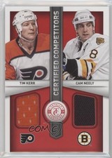 2013 Totally Certified Competitors Dual Jerseys Red Tim Kerr Cam Neely HOF 2rz