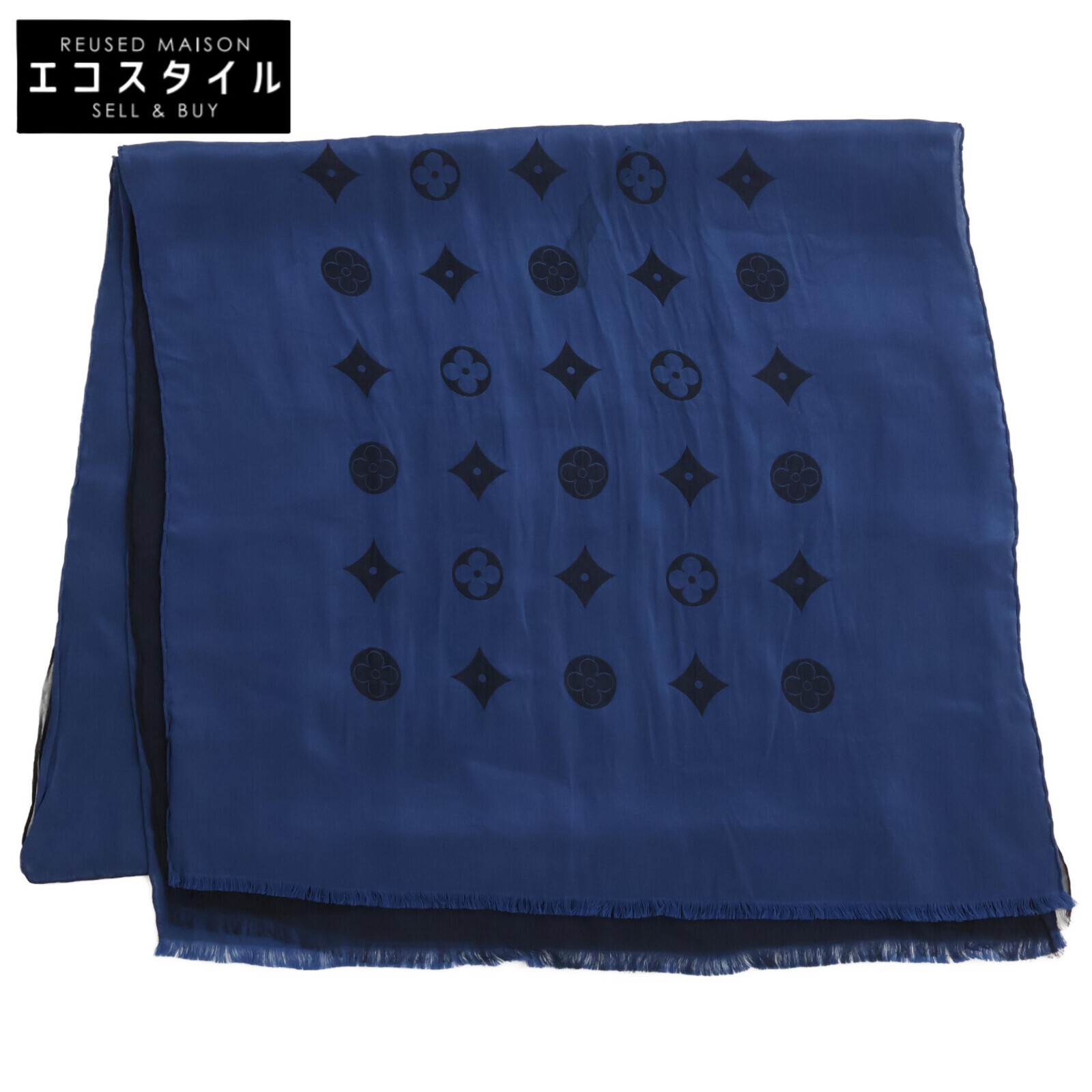 Louis Vuitton Venice Acetate Silk Stole in Navy for Women