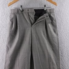 Vintage Lauren Ralph Lauren Mens Cuffed Houndstooth Pleated Wool Pants 30x30