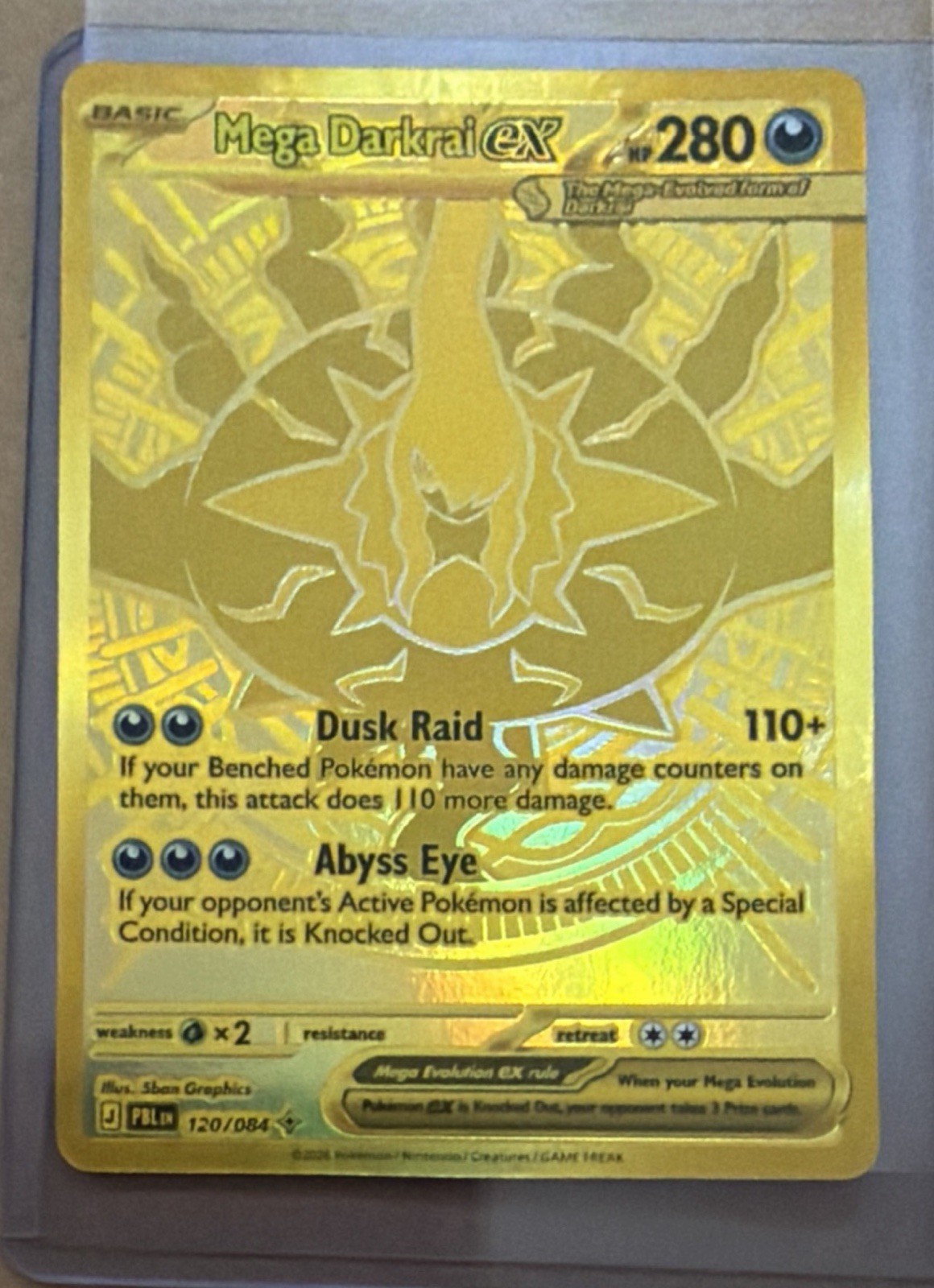 Nintendo Mega Darkrai EX 120/084 Pitch Black Full Art Gold Mega Hyper Rare 2026