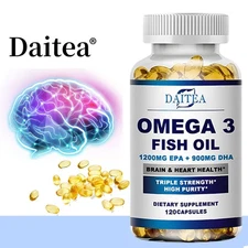 Omega 3 Fish Oil - Supports brain, eye health, antioxidants, mood balance