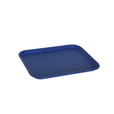 CenPro 10"x14" Blue Plastic Foodservice Cafeteria Fast Food Tray, 12/pk -