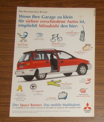 Rare Advertising Mitsubishi Space Runner - The Mobile All-Rounder 1997