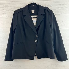 Chico s Black Double Button Structured Blazer Size 16P