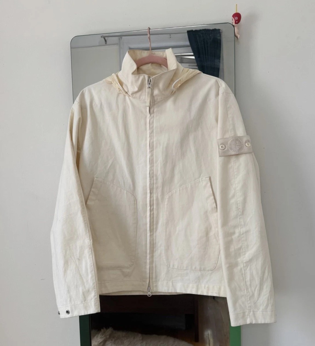 STONE  MAC SUPIMA® 2L GHOST PIECE Stone Island Mac Supima 2L Ghost Piece Jacket White | BSTN Store