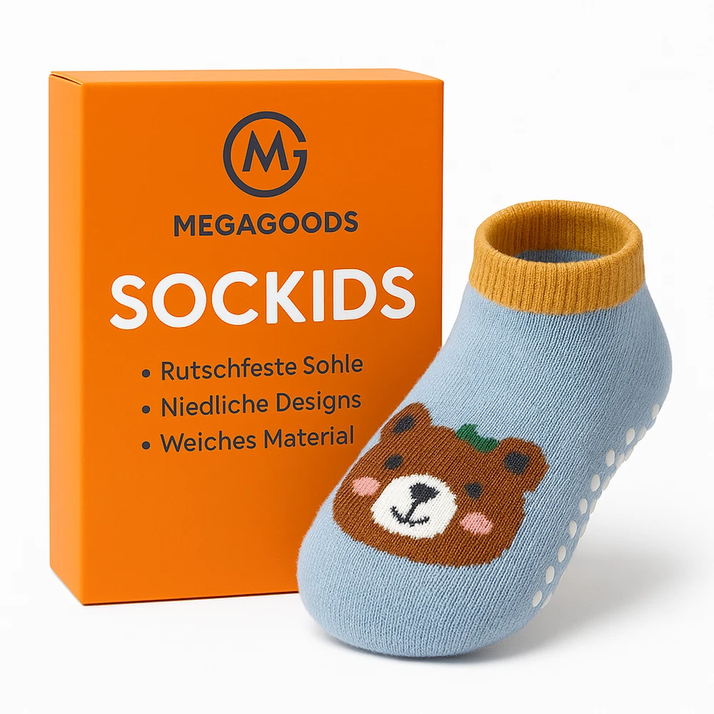 6 Pairs Of Baby Socks Non-Slip Cotton Cartoon Animal Design DE