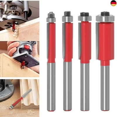 BAORDER 6mm Schaft 4 Stück Fräser Nutfräser Holzfräser Bit Set Top End Kugellager Obe
