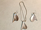 Very Gold Tone Pink Shell Pendant Necklace Dangle  Earrings Set — photo 3