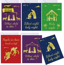 24 Pcs Religious Christmas Cards with Envelopes - 4 Design Assorted Christian Bu