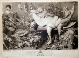 Mezzotint Meat Market F. Snyders/ R. Earlom 1783 W 109 Houghton Hall