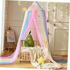 Princess Bed Canopy for Girls Bed Net,Princess Canopy for Kids Bed Room Rainbow